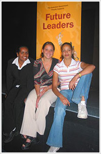 Paula, Katie and Jasmine at the 
                  Sydney Opera House.